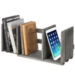 Mygift Expandable Gray Wood Desktop Bookshelf Organizer Rack. Fixed Price $37.99.