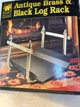 Uniflame Brass & Black Log Rack. Fixed Price $25.00.