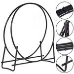 41 In Tubular Steel Log Hoop Firewood Storage Rack Holder Round Display. Fixed Price $44.99.