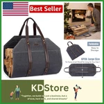 Elegant Waxed Canvas Firewood Carrier Tote Bag - Durable & Spacious Design. Fixed Price $37.99.