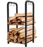 Artibear Small Firewood Rack Holder For Indoor Fireplace, 2-TIER 2.8FT, Black. Fixed Price $59.99.