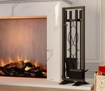 Fireplace Tools Set 5 Pieces Fireside Accessories Kit Stand Woodstove To.... Fixed Price $91.27.