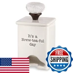 Mud Pie Fba Ceramic Tea Bag Caddy White 4771009. Fixed Price $38.14.