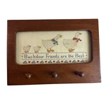 Dale Burnett Vtg Wood Wall Rack Cross Stitch Geese Backdoor Friends Are The Best. Fixed Price $52.00.