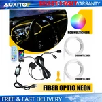 Led Optic Fiber Strip Car Rgb Interior Ambient Light App Remote Control 1-5X. Fixed Price $8.54.