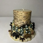 Resin Rustic Lodge Decor With Bears Moose Wildlife Candle Holder. Fixed Price $7.87.