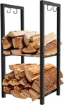 Koutemie 2 Tiers Small Firewood Log Storage Rack Holder For Indoor Black. Fixed Price $55.70.