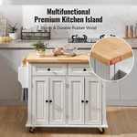 Vevor Kitchen Island With Solid Wood Top, 35.4 Width Mobile Carts. Fixed Price $250.99.