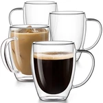 Potdoctor Double Walled Glass Coffee Mugs Set 4 12.5OZ Insulated Clear. Fixed Price $39.29.