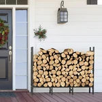 4FT Firewood Rack Outdoor Heavy Duty Metal Adjustable Storage Holder. Fixed Price $27.99.