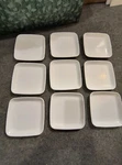 9 Rare Corning Pyroceram D-1216 Square Milk Glass / Dish Baxter. Fixed Price $69.99.