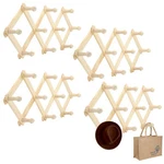 Set Of 4 Ram-accordion Style Wood Expandable Wall Rack For Hat, Cap, Belt, Um.... Fixed Price $27.53.