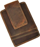 Genuine Leather Slim Money Clip Wallet Front Pocket Card Holder - Brown. Fixed Price $19.99.