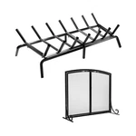 Bundle Of Idzo Solid Steel Fireplace Grate 24 Inch, Upgraded Log Gr.... Fixed Price $212.13.