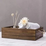 Mygift Rustic Brown Wood Storage Crate Open Top Organizer Bin With Rope Handles. Fixed Price $35.99.