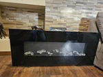 Modern Black Glass Wall-mount Electric Fireplace With Ventless Forced Air Heat. Fixed Price $80.00.
