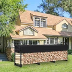 Firewood Storage Rack Steel 4/8/12 Ft W/ Waterproof Cover Raised Ventilated Base. Fixed Price $105.15.