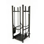 Style Selections Log Rack With Fireplace Tool Set, Black Finish #781476. Fixed Price $30.00.