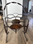 Vintage Wrought Iron Magazine Rack. Fixed Price $38.00.
