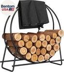 32 Inches Log Rack Hoop With Cover, Heavy Duty Solid Steel. Fixed Price $113.43.