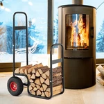 Firewood Log Cart Carrier Hauler Storage Rack With Shockproof Rubber Wheels. Fixed Price $59.99.