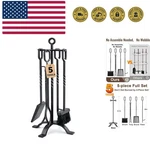 Amagabeli 5 Pieces Fireplace Tools Sets Wrought Iron Indoor Wit.... Fixed Price $125.14.