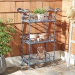3 Tier Wrought Iron Shelf Outdoor Patio Garden Weather Resistant Storage Decor. Fixed Price $147.89.