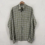 Peter Millar Shirt Mens Large Green Blue Plaid 100% Linen Button Front Preppy. Fixed Price $29.99.