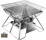Campingmoon Portable Campfire Bbq Grill 14 Inch Stainless Steel Folding Pit. Fixed Price $94.82.