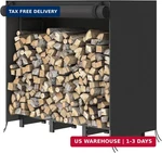 Hoobro 4FT Firewood With Cover, Outdoor Log Rack, Adjustable. Fixed Price $81.23.