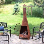 70 Steel Wood Burning Chiminea Fire Pit With Rain Cap - Rustic By Sunnydaze. Fixed Price $439.00.