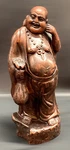 Chinese Wood Carved Smiling Buddha Statue With Money Bag Standing 7. Fixed Price $16.99.