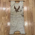 Antique Canvas Log Carrier Firewood Tote Eagle Graphic Handles. Fixed Price $55.25.