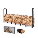 8FT Firewood Rack Outdoor With Cover, Heavy Duty Holder Log Carrier.... Fixed Price $85.96.