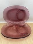 Corning Visions Lot Of Soup & Sandwich Plate H-811 Cranberry Glass 11-1/2. Fixed Price $19.00.