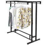 Stainless Steel Double Rod Hangrail Department Store Style Clothes/garment Rack. Fixed Price $137.99.