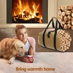Firewood Log Carrier Holder Waxed Canvas W/ Handle & Security Strap Yellow. Fixed Price $15.19.
