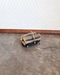 Dollhouse Fireplace Rack Holder With Logs Black Gold Metal 1:12 Scale. Fixed Price $12.99.