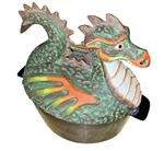 Vtg Minuteman Dragon Humidifier Ceramic & Enameled Cast Iron Stove Top Steamer. Fixed Price $109.77.
