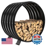 Vamfutre Round Metal Sheet Firewood Rack Indoor Outdoor Fireplace Pit Rustp. Fixed Price $75.19.