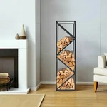 Metal 45.7" Log Rack With 4*FOOT Pads Fireplace Firewood Stand Holder Black. Fixed Price $56.62.