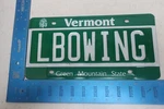 Vermont Vt License Plate Tag Vanity Elbowing Arm. Fixed Price $45.60.