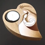 Wooden Candle Holder With Heart Motif,solid WOOD,15 Cm, Handmade Home Dekor Gift. Fixed Price $35.00.