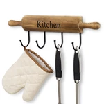 Mygift 4 Hook Rustic Burnt Wood Rolling Pin Design Kitchen Cooking Utensil Rack. Fixed Price $30.99.