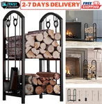 Fireplace Firewood Log Rack Tool Set Fireside Holder Lumber Storage Iron. Fixed Price $98.99.