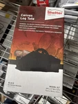New Shelter Black Canvas Firewood Log Carrier Tote Bag With Handles. Fixed Price $20.00.
