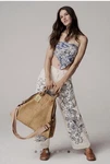 We Free People Willow Tote Bag, Tan Leather Wood Handle Strap. Fixed Price $198.00.