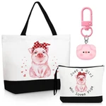 Dansydaisy 3 Pcs Pigs Lover Gift For Women Canvas Tote Bag Travel Colorful. Fixed Price $26.11.