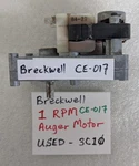 Of Used Breckwell Auger Drive Motor, Rpm Clockwise, C-E-017 3C10. Fixed Price $35.00.