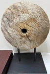 Studio Antique Cart Wheel Sculpture On Steel Base Rustic Farmhouse Decor. Fixed Price $99.95.